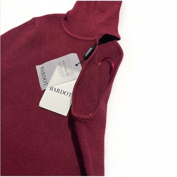 Bardot One-Shoulder Knit Turtleneck, Size XS, New - Picture 7 of 14
